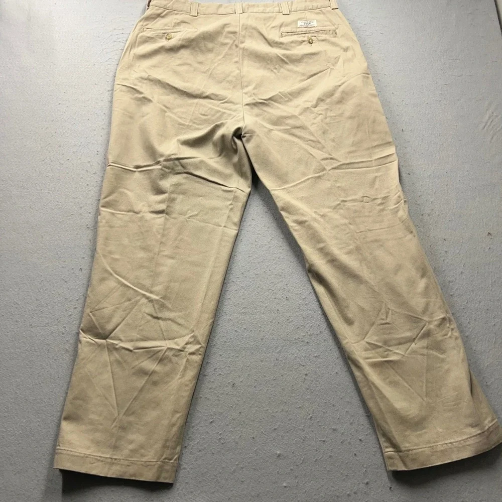 Polo Ralph Lauren Philip Pant Mens 38x32 Khaki Chino Straight Leg Cotton Tan VTG